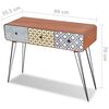 vidaXL Console Table with 3 Drawers Brown