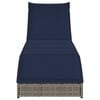 vidaXL Folding Sun Lounger Grey PE rattan Standard Foldable
