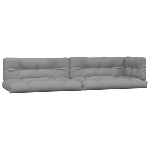 vidaXL Pallet Sofa Set Grey, Natural Wood Solid Acacia wood, 100% polyester