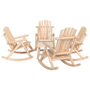 vidaXL 5 Piece Patio Lounge Set Solid Wood Spruce