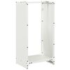 vidaXL Firewood Rack White 15.7x11.8x31.5" Cold-rolled steel