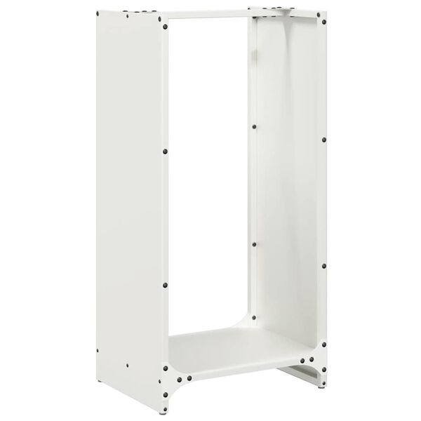 vidaXL Firewood Rack White 15.7x11.8x31.5" Cold-rolled steel