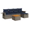 vidaXL 6 Piece Patio Sofa Set with Cushions Gray Poly Rattan