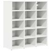 vidaXL Shoe Cabinet White 30.51 x 11.81 x 32.87 in Engineered Wood