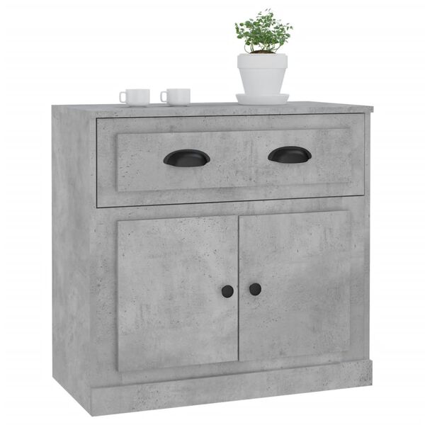 vidaXL Sideboard Concrete Gray Engineered Wood 27.6 x 14.0 x 26.6 in