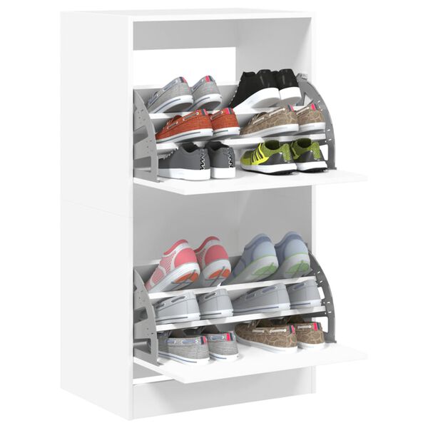 vidaXL Shoe Cabinet White Engineered wood Medium Shoe Cabinet