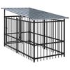 vidaXL Dog Kennel Black Powder-coated steel Medium Tough Dog Kennel