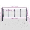 vidaXL Mesh Garden Gate Galvanised Steel 118.1x39.4" Grey
