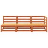vidaXL Garden Sofa Wax Brown Solid Pine Wood 3-Seater Modular