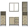 vidaXL Bathroom Furniture Set Sonoma oak Engineered wood, metal Medium