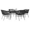 vidaXL Garden Dining Set Black, Dark Grey