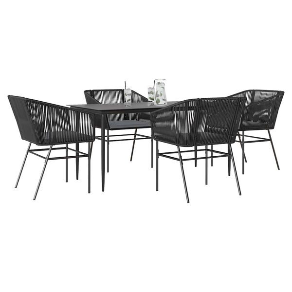 vidaXL Garden Dining Set Black, Dark Grey
