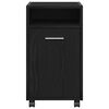 vidaXL Wheeled Side Cabinet Black Oak 12.99 x 14.96 x 23.62 in