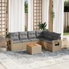 vidaXL Garden Sofa Set Mix beige PE rattan 7 Piece Set Modular