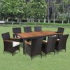 vidaXL Outdoor Furniture Set Black Powder-Coated Steel Medium to Large