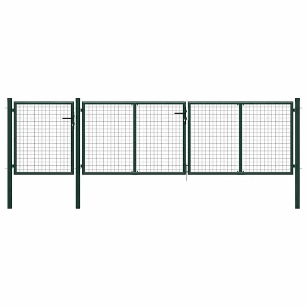 vidaXL Garden Gate Steel 157.5x29.5" Green