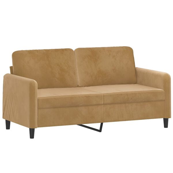 vidaXL 2-seater Sofa Brown Velvet (100% polyester), metal, textilene