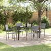 vidaXL Garden Dining Set with Cushion 5 pcs Grey Poly Rattan