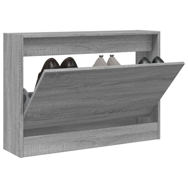 vidaXL Shoe Cabinet Grey sonoma Engineered wood Compact Shoe Cabinet
