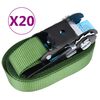 vidaXL Ratchet Tie Down Straps 20 pcs 800 daN 19.7 ' Green