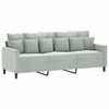 vidaXL Sofa Set Light grey Velvet, metal, textilene, plywood, foam
