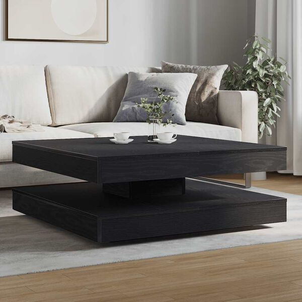 vidaXL Coffee Table Black Oak Engineered Wood Medium Rotatable