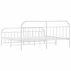 vidaXL Bed Frame White Powder-Coated Steel Double Storage Bed Frame