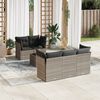 vidaXL Garden Sofa Set Light Grey PE Rattan Medium to Large