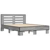 vidaXL Bed Frame Grey Sonoma Engineered wood, metal, plywood Full