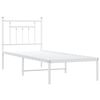 vidaXL Bed Frame White Powder-Coated Steel Small Single Bed Frame