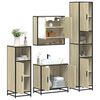vidaXL Bathroom Furniture Set Sonoma Oak Engineered Wood, Metal Standard