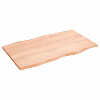 vidaXL Table Top Light Brown 39.4"x23.6"x0.8" Treated Solid Wood Oak Live Edge