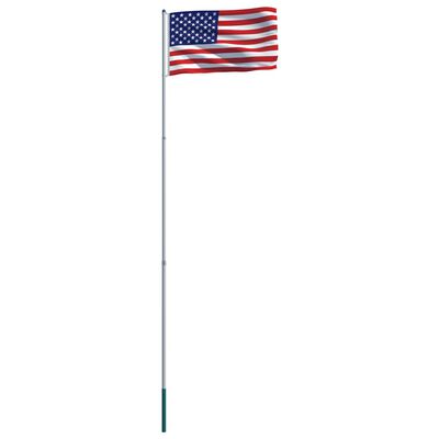 vidaXL US Flag and Pole Aluminum 19.7'