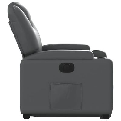 vidaXL Electric Stand up Recliner Chair Gray Faux Leather
