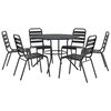 vidaXL Garden Chair Set Anthracite Powder-coated steel 7 pcs Set