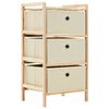 vidaXL Storage Rack Beige Solid Cedar wood, Polypropylene fabric