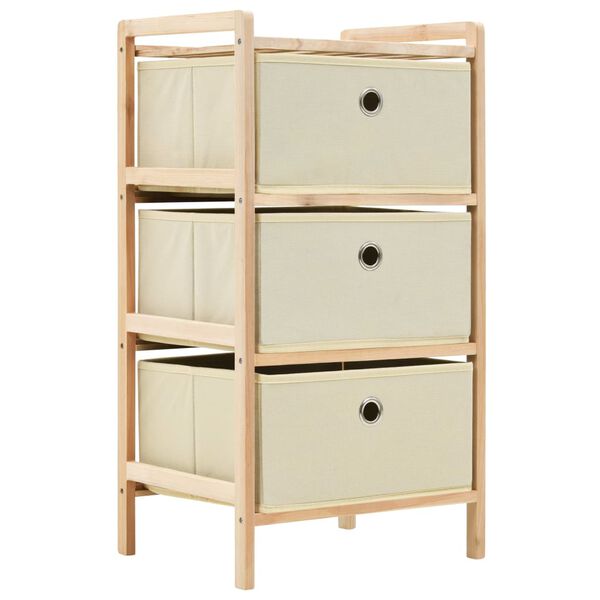 vidaXL Storage Rack Beige Solid Cedar wood, Polypropylene fabric