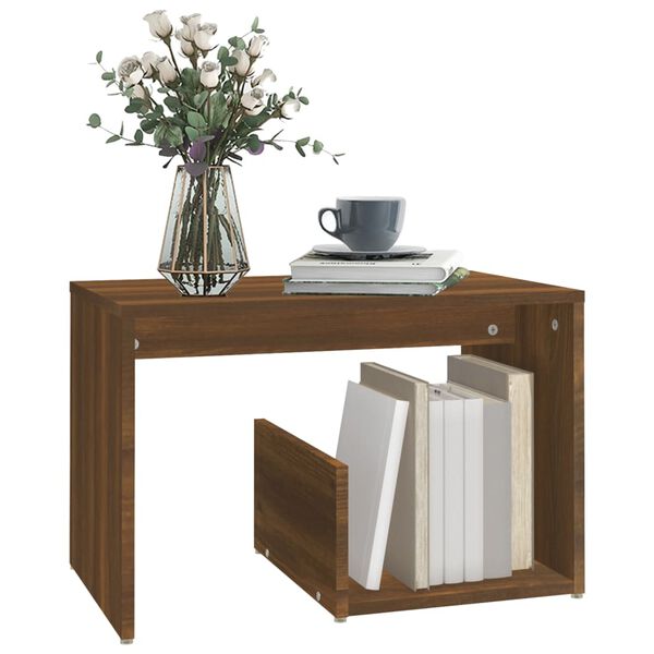vidaXL Side Table Brown Oak Engineered wood Small Side Table