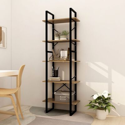 vidaXL 5-Tier Book Cabinet Brown 23.6"x11.8"x68.9" Pinewood
