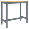 vidaXL Bar Set Grey Solid pine wood with honey wax finish Footrest