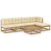 vidaXL 6 Piece Patio Lounge Set with Cushions Solid Pinewood