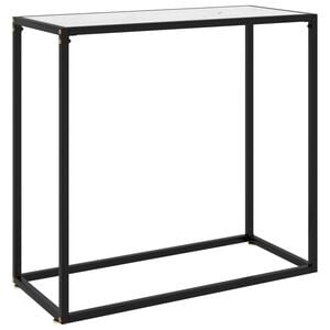 vidaXL Console Table White Tempered glass, powder-coated steel Medium