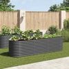 vidaXL Garden Raised Bed Grey Galvanized Steel 126.0 x 31.9 x 31.9 in