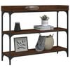 vidaXL Console Table Brown Oak Engineered wood, Metal Console Table
