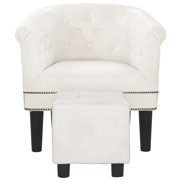 vidaXL Tub Chair White Faux leather, pinewood, plywood, plastic Single