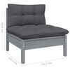 vidaXL Garden Lounge Set Set of 3 Grey and Anthracite