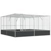 vidaXL Aviary Silver Galvanized steel Large Durable Aviary