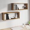vidaXL Wall Cube Shelf Set of 2 Smoked Oak Engineered Wood