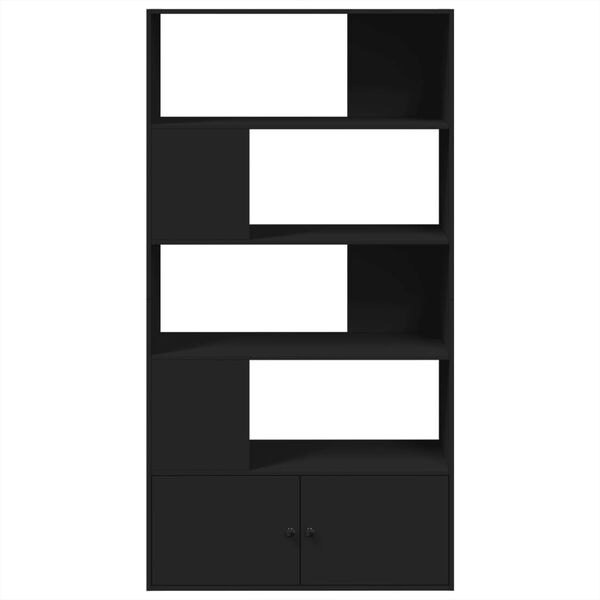 vidaXL Bookcase Black Engineered Wood 39.4 x 14.2 x 74.4 in Bookcase