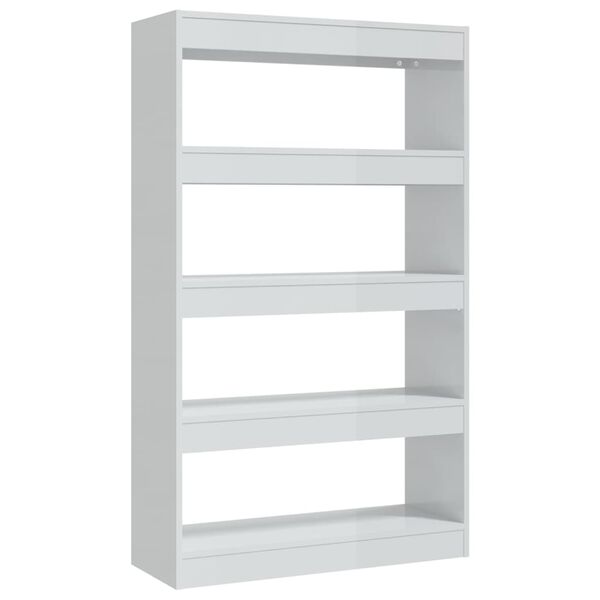 vidaXL Book Cabinet High gloss white Engineered wood
